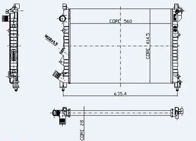 KALE 0529292AL Motor Radyator Laguna 2,0 / 2,0rt / Rxe / 1,8 Rn / Rt / Rxe Espace Mekanık Klimasız (2 Sıra Al+pl) ( GM 