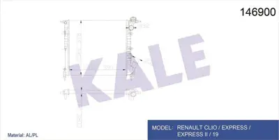 KALE 0533332AL Radyator Clıo Express (2 Sıra Al+pl) GM 