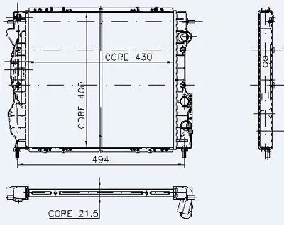 KALE 0536372PA Motor Radyatoru Clıo 1,7 / 1,8 Mekanık Klimalı (430x400x21,5) / (2 Sıra Pa Sıstem) Baccara GM 