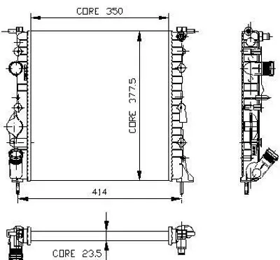 KALE 0544442AL Motor Radyator Clıo 1,1ı Rn Rt Mekanık Klimasız (2 Sıra Al+pl) / (350x378x23,5) GM 