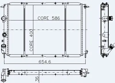 KALE 0547472PA Motor Radyator Megane Scenıc 1,9d / Dt / Tdı Klimalı (2 Sıra Cu+pl Sıstem) / (586x400x36) GM 