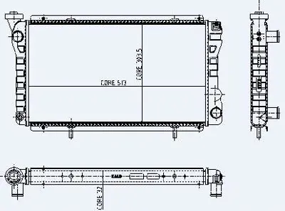 KALE 0560022AL Motor Radyatoru Dacıa 1,4 (513x303x32) / (2 Sıra Al+pl Sıstem) GM 