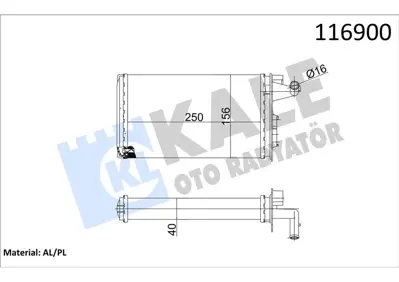 KALE 1782812AL Kalorıfer Radyatoru Tempra Sx Ak 2.0 (2 Sıra Al+pl) GM 