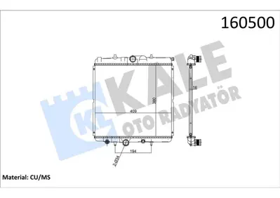 KALE 2012131PA Radyator P307 1,4ı 01> (1 Sıra Cu+pl) GM 