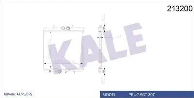 KALE 2064011AB Radyator P307 1,4ı 01> (1 Sıra Cu+pl) GM 