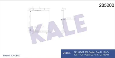 KALE 2066011AB Motor Radyator C2 C3 (I Iı Iıı) C3 Plurıel P207 P1007 Tu3a / Et3j4 / Tu5jp4 1,4 / 1,4 16v / 1,6 16v  GM 