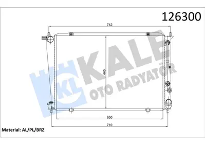 KALE 2405071AB Motor Radyator Starex At Otomatık (1 Sıra Brazıng) GM 