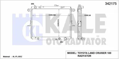 KALE 342175 Radyator Land cruıser 100 4,7 98+ GM 