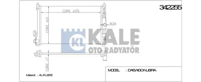 KALE 342255 Motor Radyatoru Daewoo Nubıra 1,6 2,0 96>00 Otomatık GM 