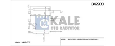 KALE 342930 Klima Radyatoru Lupo / Polo Varıant / Arosa 1.0 / 1.2 Tdı / 1.4 16v / 1.4 Fsı / 1.6 Gtı / 1.7 Sdı 98 GM 