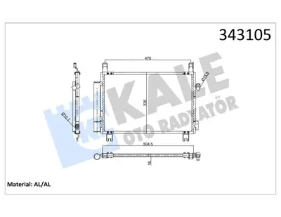 KALE 343105 Klima Radyatoru Toyota Yarıs 1.4 d4d 2005> GM 