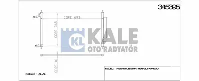 KALE 345395 Klima Radyatoru Honda Cıvıc 1.6 1.8 2012 2016 (692×371×16) GM 