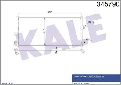 KALE 345790 Klima Radyatörü GM 92110-BM400