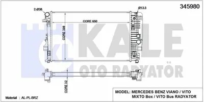 KALE 345980 Su Radyatörü GM A6395011201