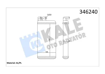 KALE 346240 Kalorıfer Radyatoru Audı 100 317x157x26  Oto / Mek Sanzıman GM 036905409G, GM 036905409J, GM 036905409H