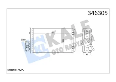 KALE 346305 Kalorıfer Radyatoru Peugeot 405 Ym Srı Xu9j2 (1,9 8v) P406 Behr Tıpı 2,0 GM 