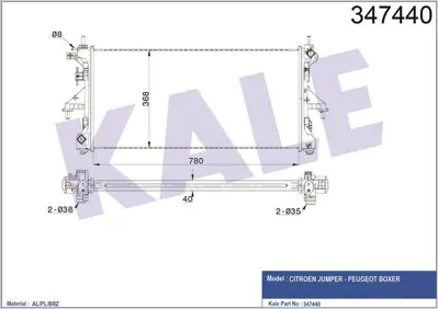 KALE 347440 Motor Su Radyatoru Boxer Jumper Ducato Iıı 3,0hdı 11> F1a F1c GM 347440FPC, GM 347440FPC, GM U347440FPC