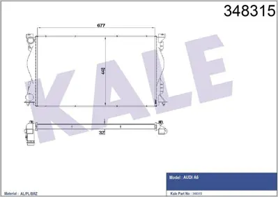 KALE 348315 Motor Su Radyatoru Manuel Audı A6 / A6q 2,0 05>11 GM 