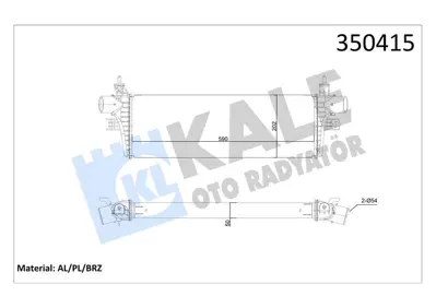 KALE 350415 Intercooler Toyota Hılux Vıgo 2015-> GM 179400L110, GM 179400L130, GM 179400L140