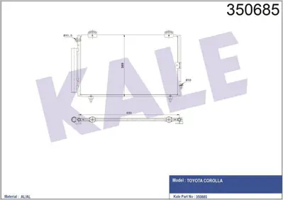 KALE 350685 Klima Radyatoru Toyota Corolla 02>07 GM 