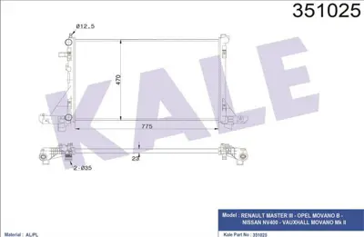 KALE 351025 Su Radyatörü GM 440631644218024419451