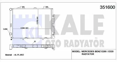 KALE 351600 Motor Su Radyatoru E-Class W210 96>02 S210 96>03 GM 