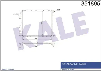 KALE 351895 Motor Radyatoru GM 7700430143, GM 7700430648, GM 7701499884, GM 7701499974, GM 7701352903, GM 7700836304, GM 7700836303, GM 7700417175, GM 8MK376717761, GM 63855