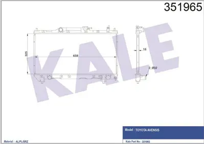 KALE 351965 Motor Su Radyatoru Toyota Avensıs 97>00 (Manuel) GM 