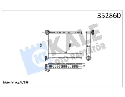 KALE 352860 Kalorıfer Radyatörü GM 271154677R