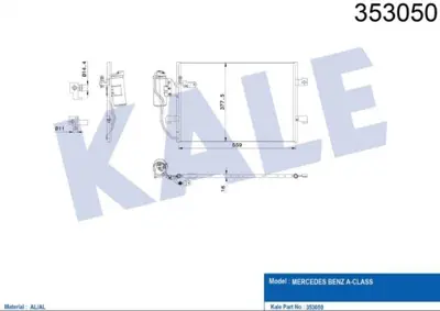 KALE 353050 Klima Radyatoru A-Class W168 97>04 Vaneo 414 02>05 GM 