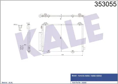 KALE 353055 Klima Radyatoru Toyota Yarıs 1999 2005 GM 