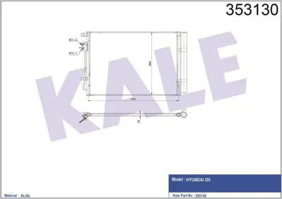 KALE 353130 Klima Radyator ( Kondanser) Komple Hyundaı I20 1.2 2012-> GM 976060U00