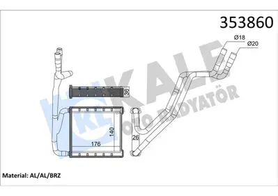 KALE 353860 Kalorıfer Radyatörü GM AV1118B539CA