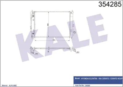 KALE 354285 Motor Su Radyatoru Elantra 1,6 2011-2016 Otomatık Vıtes GM 