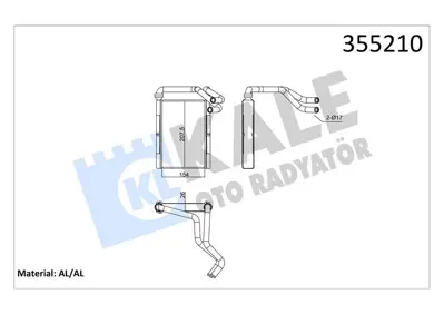 KALE 355210 Kalorıfer Radyatoru Toyota Yarıs 1999-2005 GM 8710752020, GM 871070D020