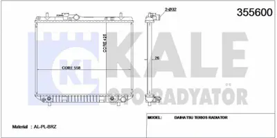 KALE 355600 Motor Su Radyatoru Terıos 1,3 00>05 Otomatık GM 