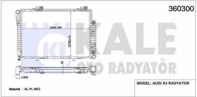 KALE 360300 Motor Su Radyatoru W202 93>00 S202 96>01 C208 97>02 R170 96>00 GM 