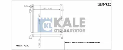 KALE 361400 Motor Su Radyatoru (Klimalı) W124 88>93 S124 85>92 C124 87>92 GM 