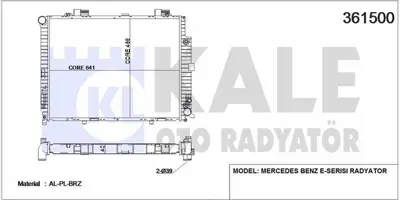 KALE 361500 Motor Su Radyatoru E-Class W210 96>99 S210 96>99 GM 