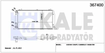 KALE 367400 Motor Radyatoru (590x322x34) Audı 80 Cabrıolet Coupe GM 