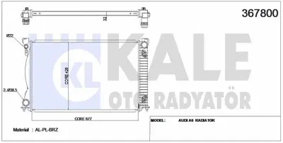 KALE 367800 Motor Radyatoru (675x445x32) Audı A6 Otomatık 2,7tdı 3,0tdı 05>11 GM 