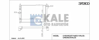 KALE 370800 Motor Su Radyator (Brazıng) Astra F Klima Harıc X14xe X16xel GM 