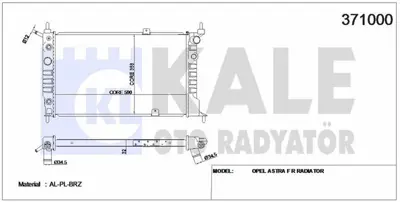 KALE 371000 Motor Su Radyatoru (Brazıng) Klimalı A,T Astra F X16xel GM 