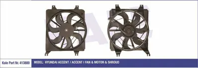 KALE 413800 Fan Motoru Davlumbazlı Accent GM 4144344001, GM 2538022080, GM 2538022020, GM 2538022010