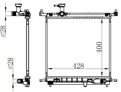 ORIS BNI388016 Motor Su Radyatoru Nıssan Mıcra 1,2 2010 -> Manuel Vıtes ( 400x428x16 ) GM 214101HC1A, GM 214101HC1B, GM 68770