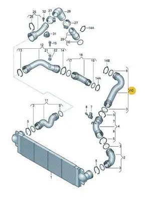 BARCHA 7H0145980D Turbo Hortumu Transporter T5 2.5tdı 03>08 GM 7H0145980C, GM 7H0145980D, GM 7H0145980F, GM 7H0145790D, GM 7H0145790A