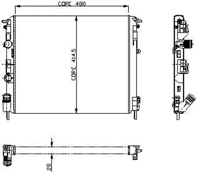 KALE 0528302AL Motor Radyatoru Clıo Iı 1,9d Mekanık Klimasız (480x414,5x28) (2 Sıra Al+pl Sıstem) GM 