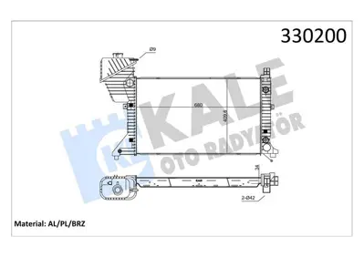 KALE 0915031AB Motor Su Radyatoru (Klimalı) Mercedes Sprınter 901>904 96>06 GM 