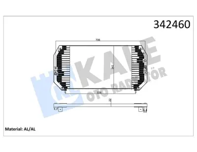 KALE 342460 Klima Radyatoru  Carına e  / Saloon / Sportswagon 1.6 16v / 1.6 Glı / 2.0 Glı / 2.0 D 93 97 GM 