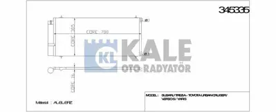 KALE 345335 Klima Radyatoru C5 Iı C5 Iıı C6 P407 P607 2.2hdı 16v / 2.7 16v / 2.0 16v Otomatık Sogutma GM 